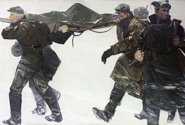 Картина Гунара Митревицса «Латгальские партизаны», 1958 год