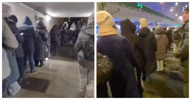 Впечатляющая очередь на автобус в Москве