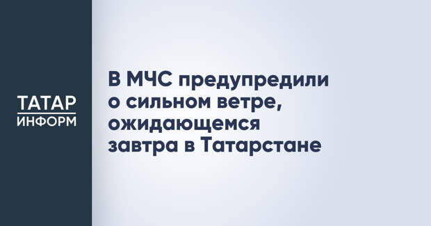 В МЧС предупредили о сильном ветре, ожидающемся завтра в Татарстане