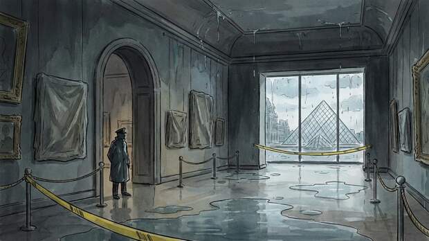 Несколько залов Лувра закрыли из-за крупной протечки воды в музее