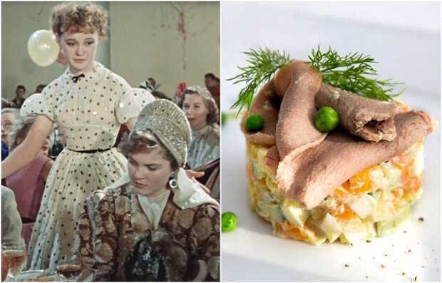 Некоторые хозяйки кладут в оливье не колбасу, а отварной язык