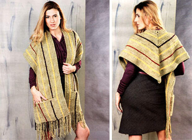 шарф кардиган с карманами. накидка палантин с карманами. вязаная накидка. палантин с карманами. шарф палантин с карманами.