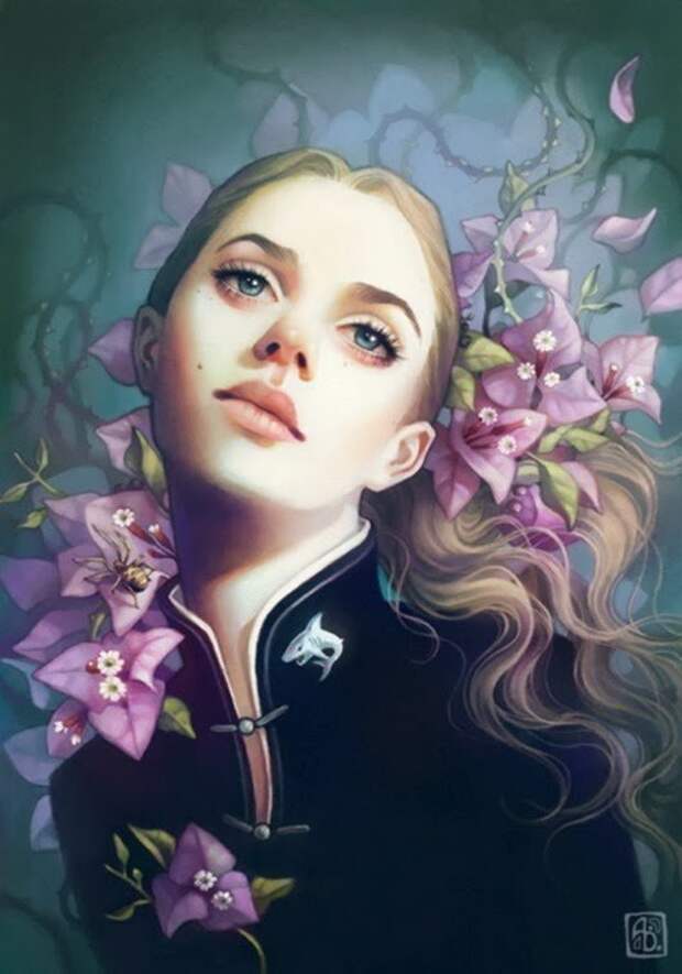 Сказочные женские портреты от художницы Anna Dittmann Anna Dittmann, акварель, женщина, красота