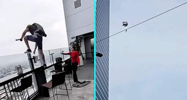 Бейсджампер прыгнул с крыши 41-го этажа, когда персонал умолял остановиться