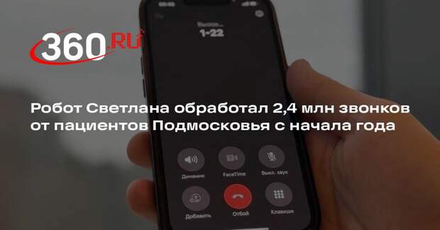 Робот Светлана обработал 2,4 млн звонков от пациентов Подмосковья с начала года