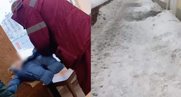 Глыба льда упала на коляску с младенцем в Самаре
