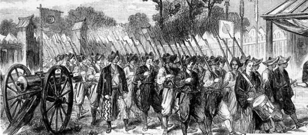 Солдаты Сёгуната Токугава на марше, 1864 год. | Фото: ru.wikipedia.org.
