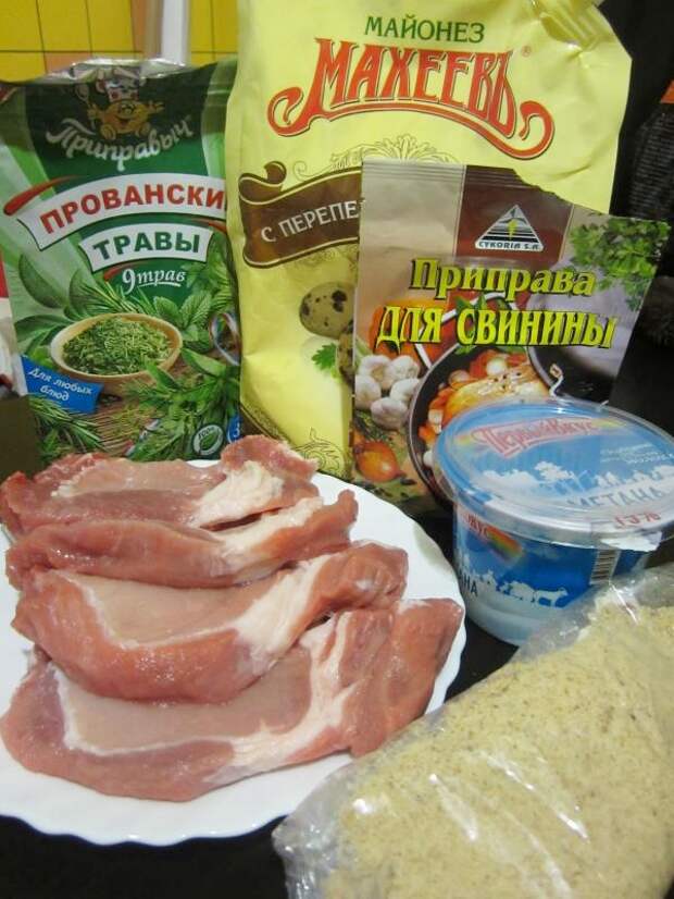 ингредиенты для отбивных и маринада к ним. пошаговое фото этапа приготовления свиных отбивных