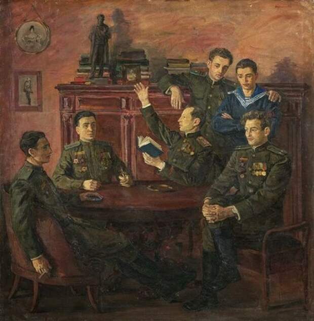 На картине лишь небольшая часть потомков Пушкина, воевавших в Великой Отечественной.