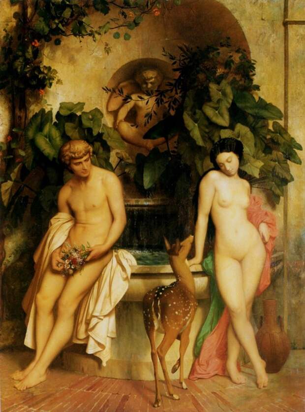 13. Gerome, Jean Leon - An Idyl (Daphnis And Chloe), 1852 (519x700, 114Kb)