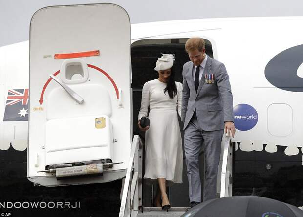 The Duke and Duchess of Sussex arrived in Fiji after travelling on a Qantas charter flight from Queensland's Hervey Bay
