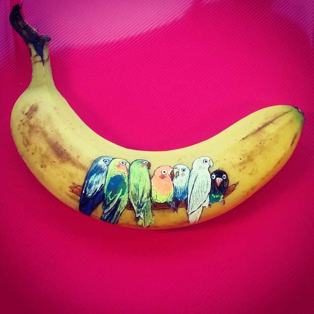 Банановое искусство  банан, искусство, роспись