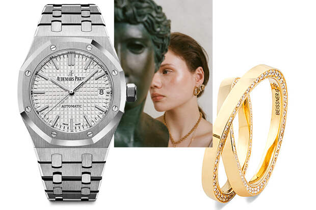 ЧАСЫ ROYAL OAK, AUDEMARS PIGUET; КОЛЬЦО DUA, INA BEISSNER; 