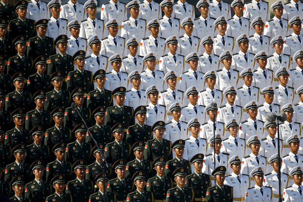 Китайский военный хор на военном параде в Пекине