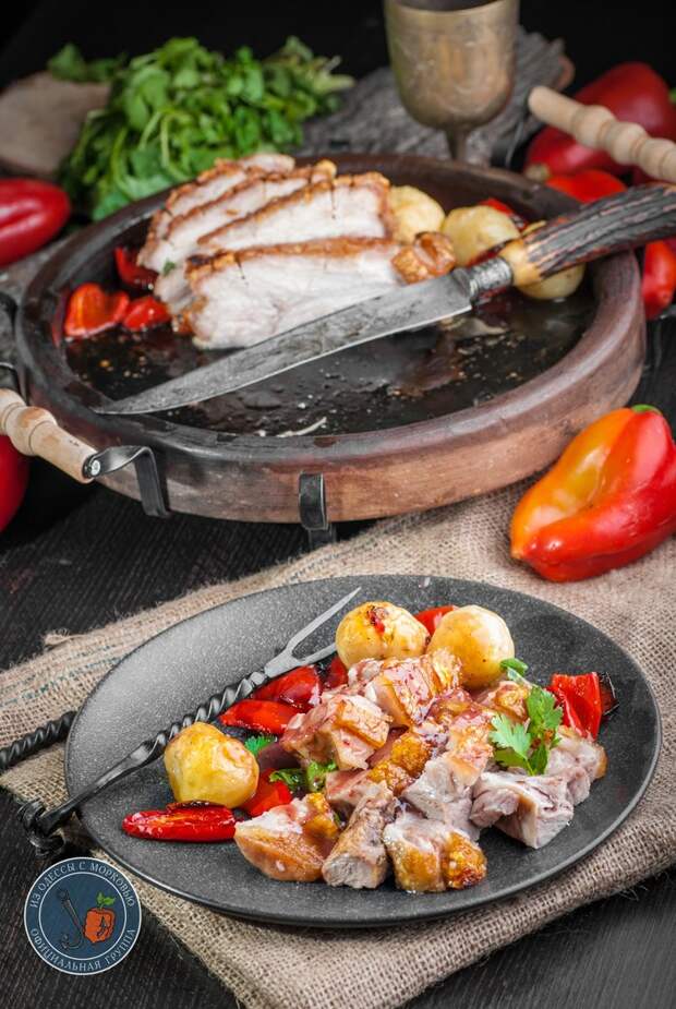 Запеченная свинина по-Датски Кулинария, Из Одессы с морковью, Рецепт, Еда, Фотография, Длиннопост