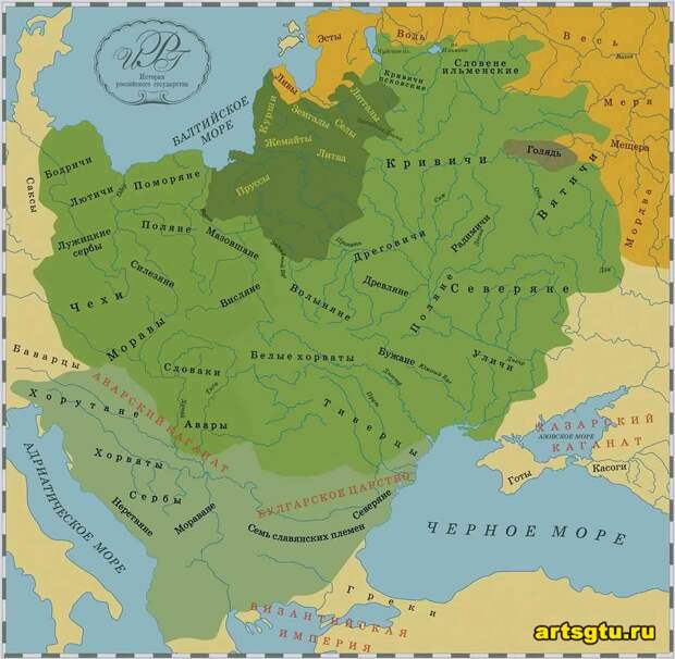 Карта - Славяне в Европе в середине 1 тыс. н.э. Карта - Славяне в Европе в середине 1 тыс. н.э.