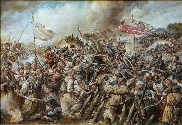 Разгром польского войска на современном рисунке. Автор – Живописець, Wikimedia