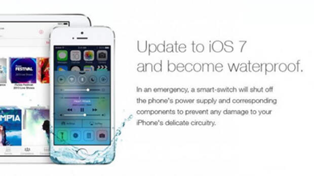 В Интернете распространилась фейковая реклама водостойкой iOS 7
