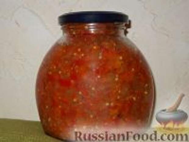 Фото к рецепту: Икра из баклажанов с перцем Фото к рецепту: Икра из баклажанов с перцем