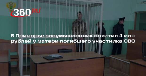 В Приморье злоумышленник похитил 4 млн рублей у матери погибшего участника СВО