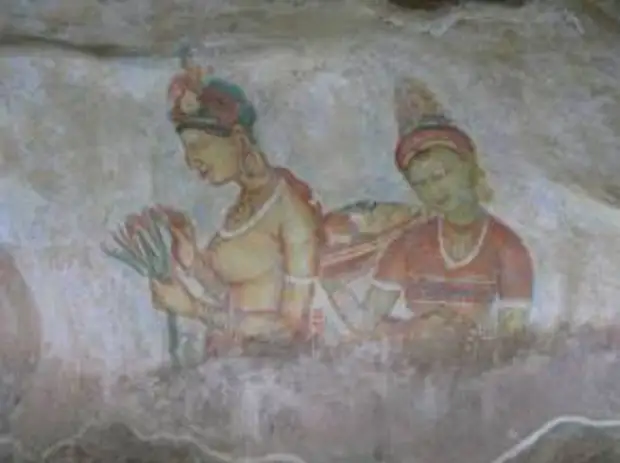 шри ланка сигирия фрески фото. галерея фресок сигирии в шри-ланке. фрески аджанты апсара. сигирия фрески. сигирия апсары.