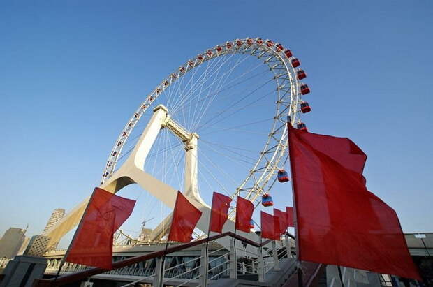 Удовольствие 2 в 1: Tianjin Eye Bridge  красивейший мост со 120-метровым колесом обозрения