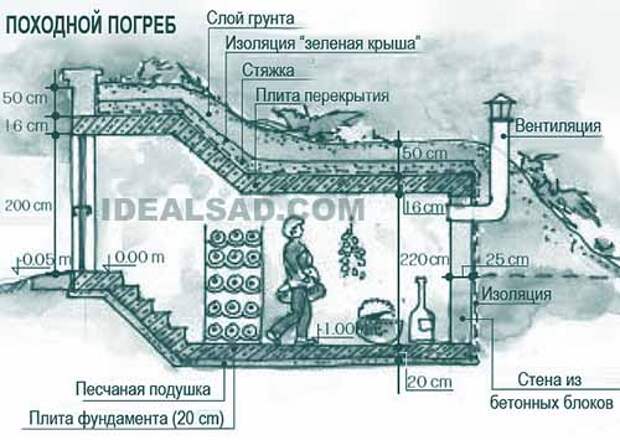 погреб на даче своими руками схема