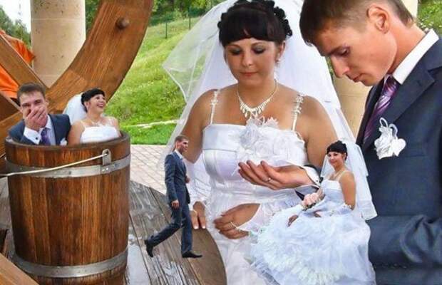 Непременный вырвиглазный фотошоп жених, невеста, прикол, россия, свадьба, юмор