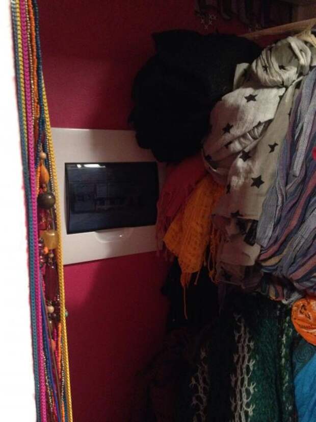 Гардеробная в квартире,  системы хранения для гардеробной, электрощиток в гардеробной