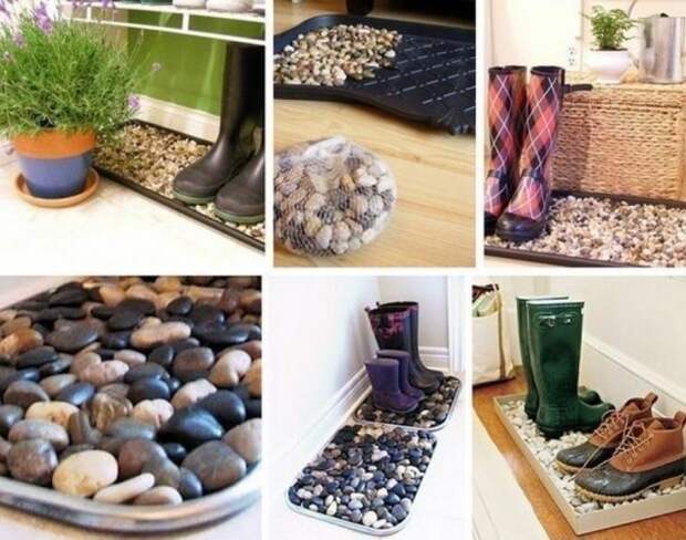 Стильный дом: собираем коврик из гальки