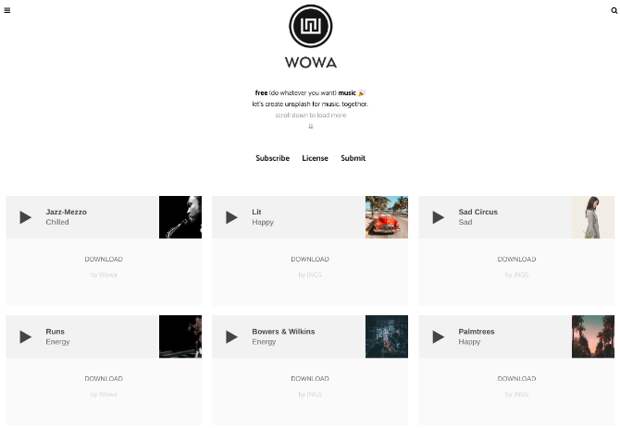 WOWA is the unsplash for music