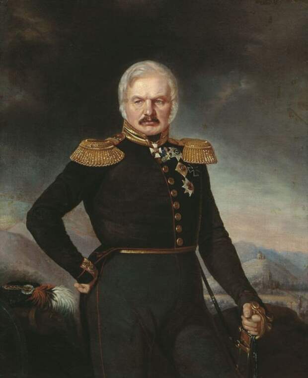 Портрет А. П. Ермолова кисти П. Захарова-Чеченца, примерно 1843 го (570x700, 40Kb)