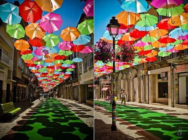 17. Portugal : Agueda&#039;s colorful Umbrellas