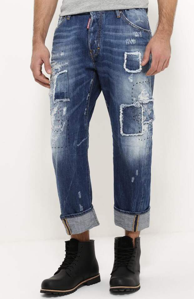 Интересные идеи заплаток на мужских джинсах, вариант 30