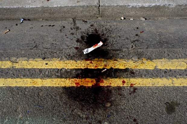 blood on road