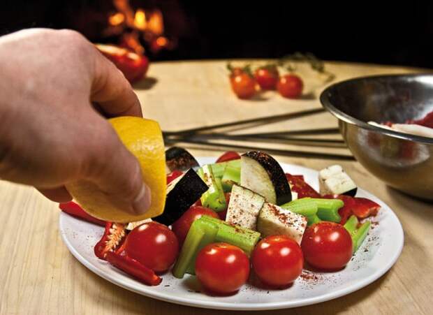 подготовка микста овощей для особого шашлыка - титрама-кебаба