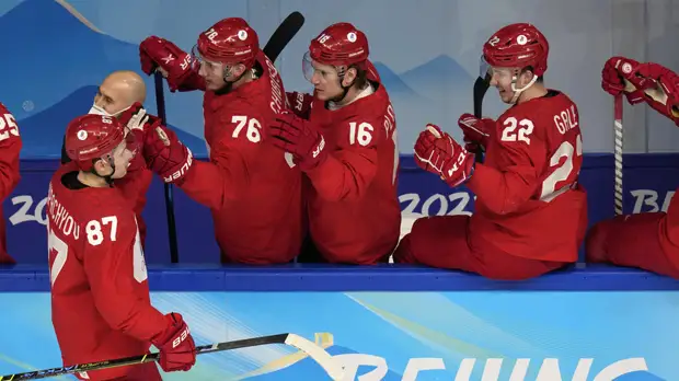 Сборная России по хоккею вновь вышла вперёд в матче с Данией на Играх-2022