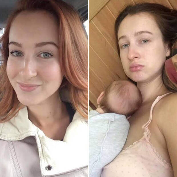 родители до и после появления детей