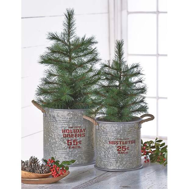 2PieceFarmhouseHolidayBucketDecorativeAccentSet1