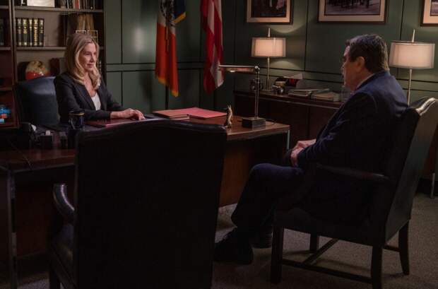 Frank meeting with the Fire Commissioner in her office on Blue Bloods Season 14 Episode 13