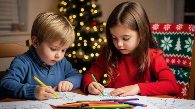 Новогодние раскраски для самых маленьких