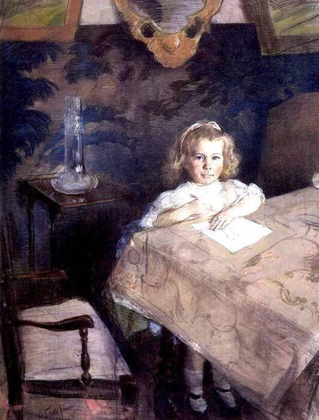Портрет девочки (Марина Гриценко). 1905, Лев Бакст.