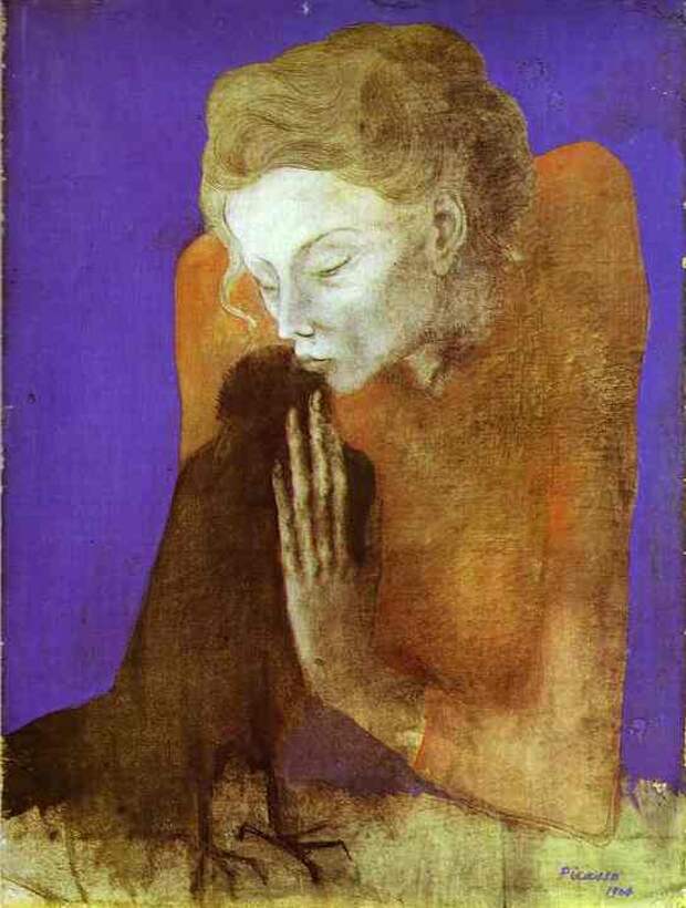 Пабло Пикассо. Женщина с вороной. 1904 год