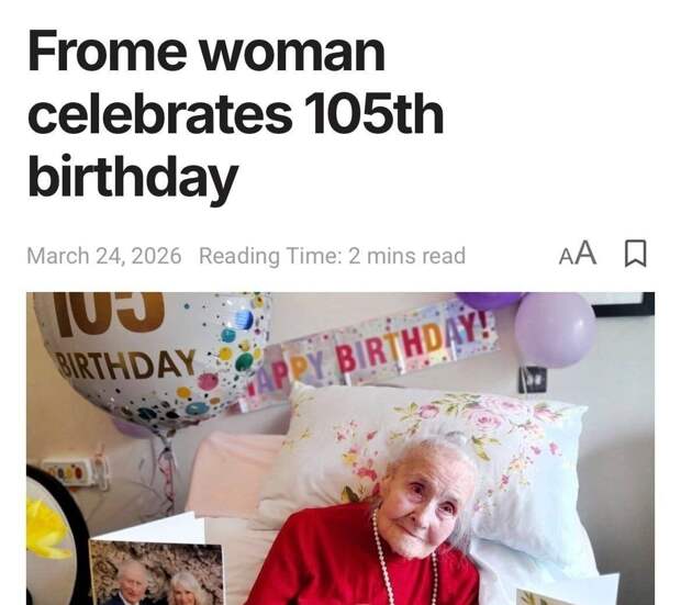 105-летняя старушка из Великобритании поделилась своим секретом долголетия — это вино и овсянка.