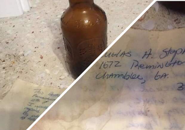 Послание в бутылке нашло адресата спустя 36 лет Райан Берчетт, адресат, бутылка, письмо, послание, рыбак