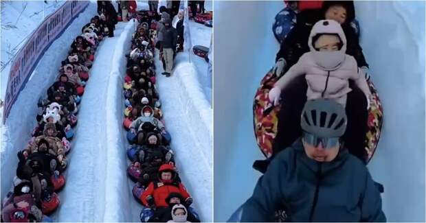 В Китае придумали «снежный высокоскоростной поезд» из ватрушек