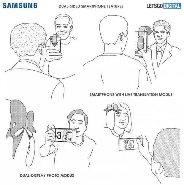 Samsung разрабатывает необычный смартфон с тремя экранами (4 фото)