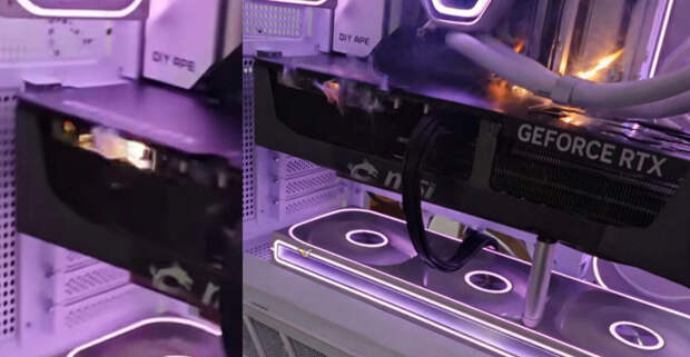 Новая GeForce RTX 5090 загорелась при первом же включении — это засняли на видео