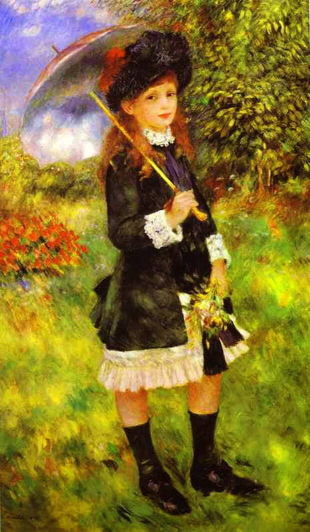 Pierre-Auguste Renoir - Young Girl with Parasol (Aline Nunes) (408x700, 104Kb)