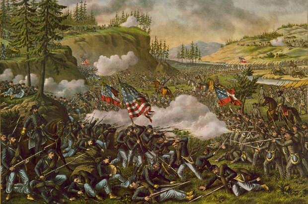 Битва при Чикамоге 20 сентября. Решающее наступление южан.